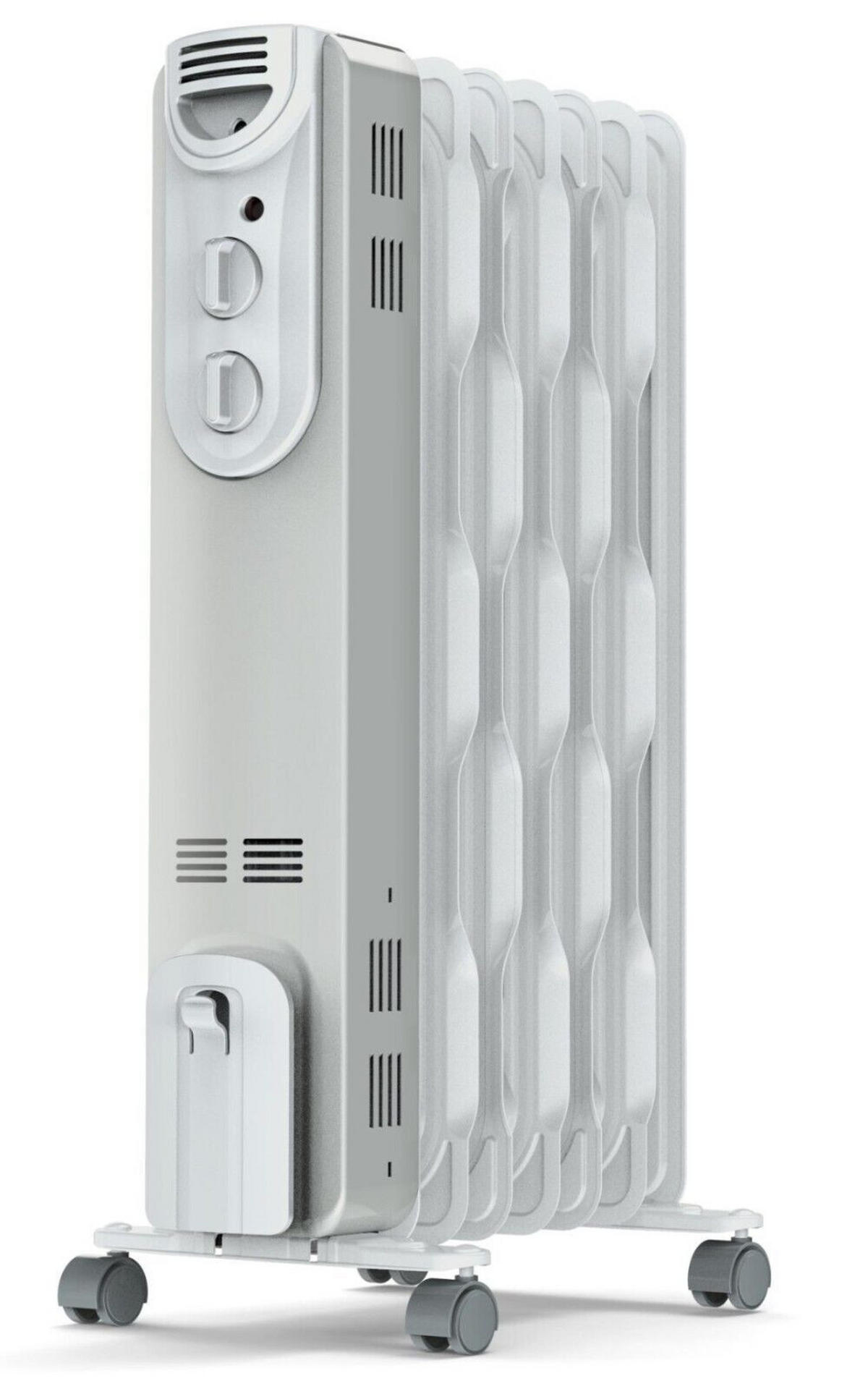 ÖLRADIATOR – SUPRA ORSO 2500 W – 3 Heizstufen, Mechanisches Thermostat, Leise Elektroheizung, Frostschutz, Überhitzungs- & Kippschutz, Mobil - Weiß, Keramik/Metall (47/64/25cm)