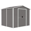 GERÄTEHAUS 4,4 m² Gartenhaus mit Pultdach, Schiebetür, Fundament Geräteschuppen - Hellgrau, Metall (206/198/240cm) - Outsunny