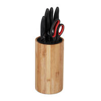 MESSERBLOCK - Hellbraun, Holz/Kunststoff (12.5/23/12.5cm) - Relaxdays