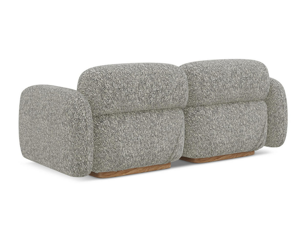 3-SITZER SOFA Strukturstoff Stoff Beige - Beige/Braun, Holz/Textil (190/73/95cm) - Makamii