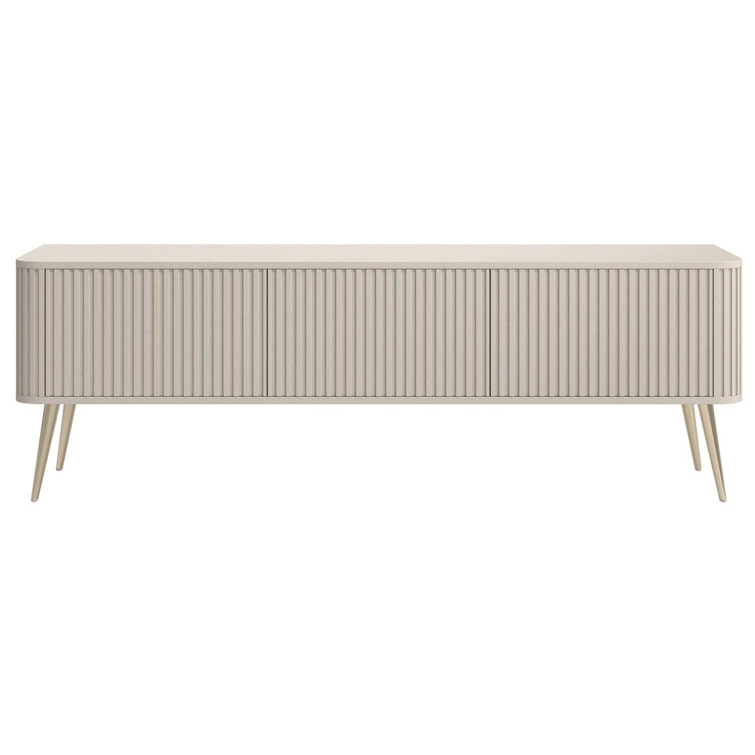 TV-LOWBOARD Ovarlo Greige mit goldenen Metallbeinen 163 cm - Taupe/Goldfarben, Holzwerkstoff/Metall (163.2/49.2/38cm) - Selsey