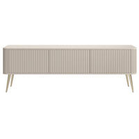 TV-LOWBOARD Ovarlo Greige mit goldenen Metallbeinen 163 cm - Taupe/Goldfarben, Holzwerkstoff/Metall (163.2/49.2/38cm) - Selsey