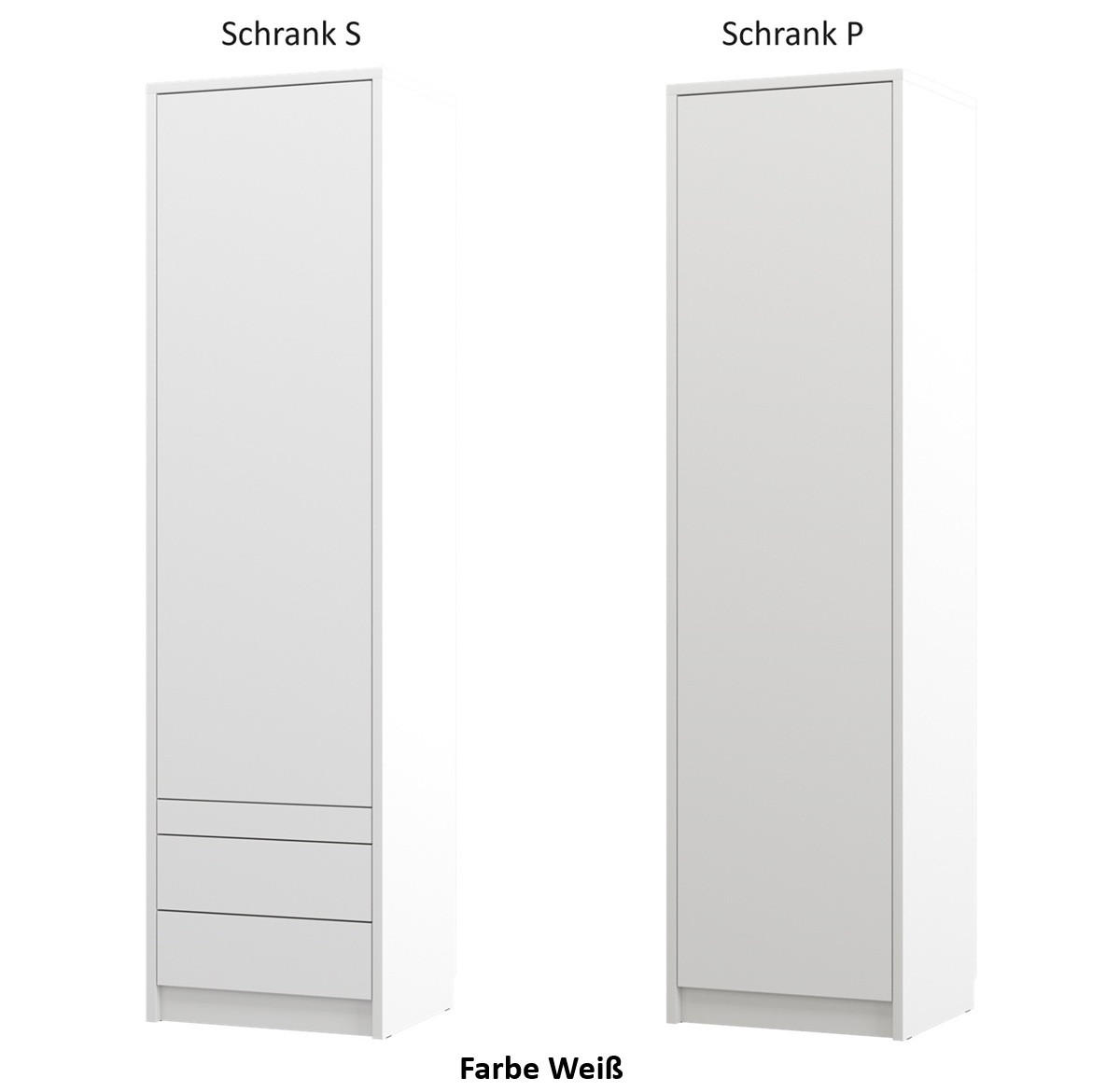 SCHRANKBETT Wandbett vertikal GN 140x200 mit Schreibtisch, LED & 2 Schränken - 3-teilig - Weiß - Weiß, Holzwerkstoff (140/200cm) - QMM TraumMöbel