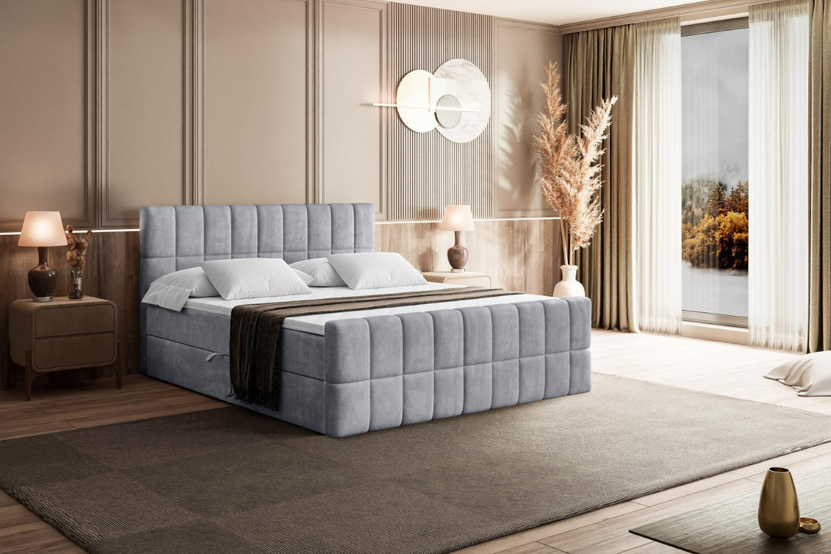 BOXBETT MIAMI-Z - 120x200 cm - H3 - Hellgrau - Hellgrau, Holzwerkstoff (120/200cm) - ALTDECOR