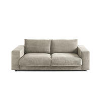 SOFA 2-SITZER MADELINE Grau Cord - Greige/Schwarz, Kunststoff/Textil (230/85/127cm) - KAWOLA
