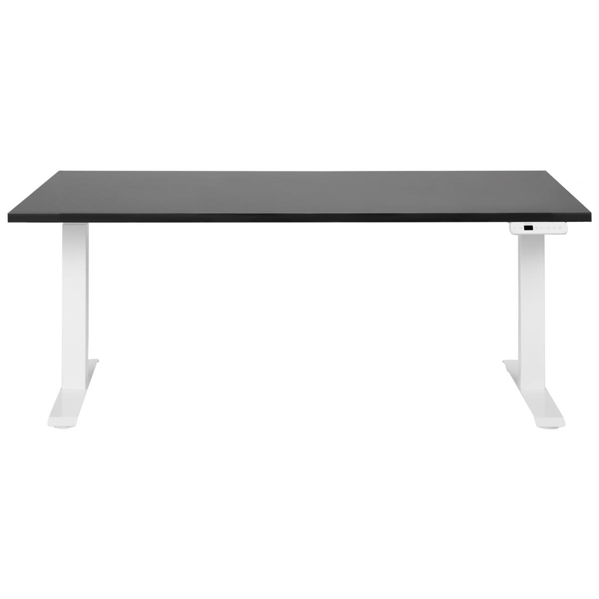 HÖHENVERSTELLBARER SCHREIBTISCH Elektrisch 160/72 cm Schwarz Destin III - Schwarz/Weiß, Holzwerkstoff (72/160/63cm) - Beliani