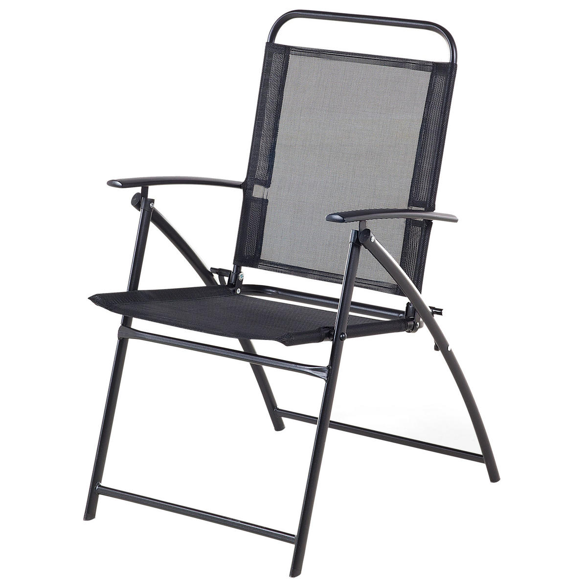 GARTENSTUHL 4er-Set Stahl schwarz Livo - Schwarz, Metall (48/90/66cm) - Beliani