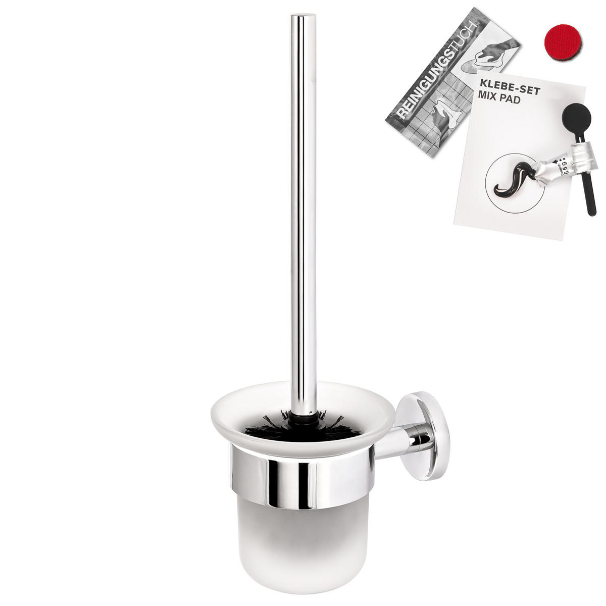 WC-GARNITUR LUCENTE, Edelstahl, verchromt - Chromfarben, Metall (11.5/35/14.5cm) - bremermann