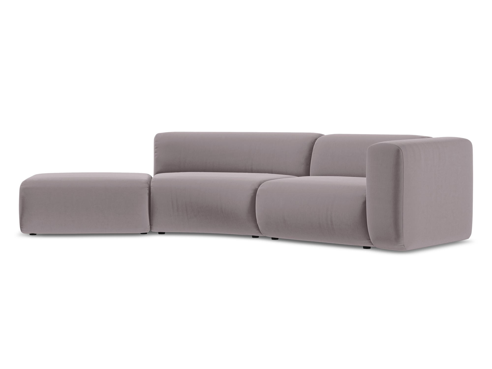 4-SITZER-SOFA Samt Stoff Violett - Lila/Flieder, Kunststoff/Textil (335/70/166cm) - Makamii