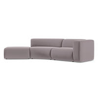 4-SITZER-SOFA Samt Stoff Violett - Lila/Flieder, Kunststoff/Textil (335/70/166cm) - Makamii