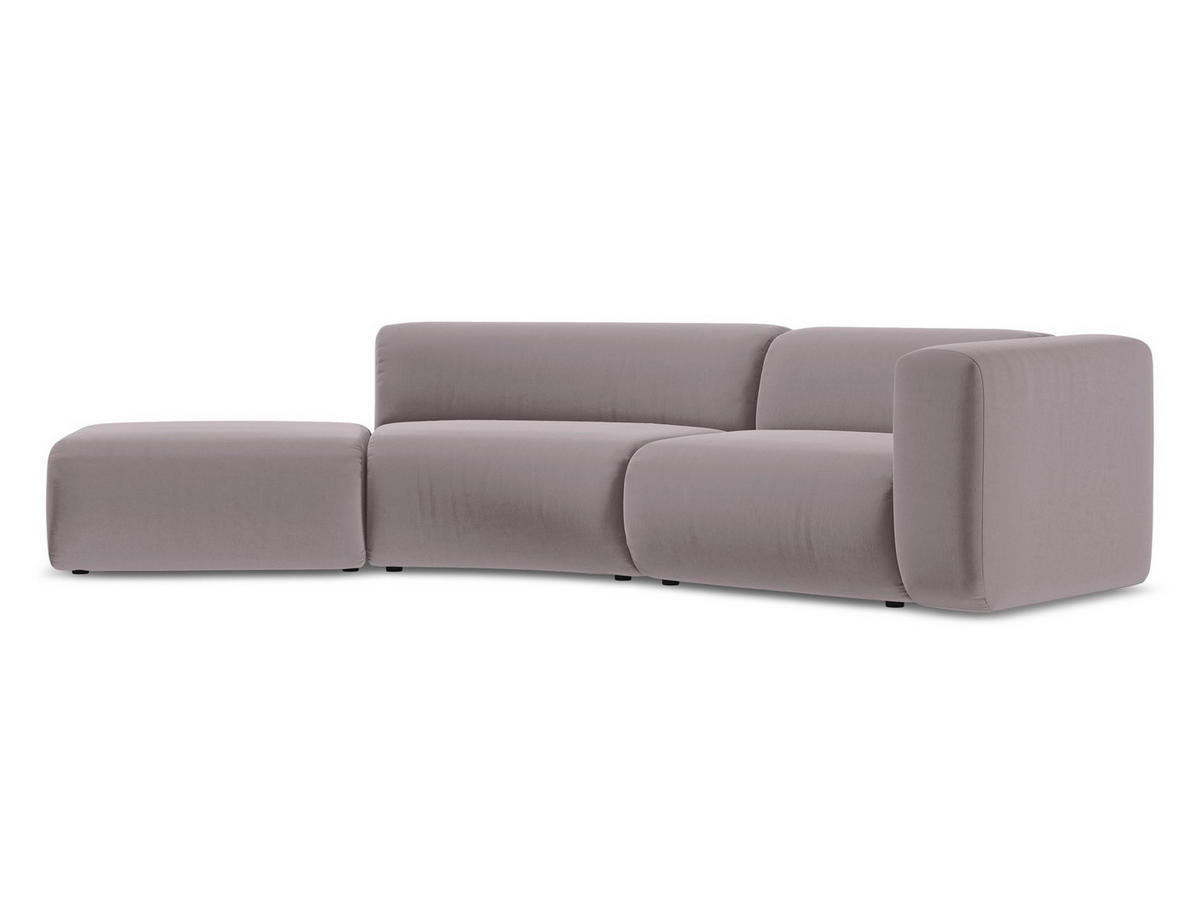 4-SITZER-SOFA Samt Stoff Violett - Lila/Flieder, Kunststoff/Textil (335/70/166cm) - Makamii