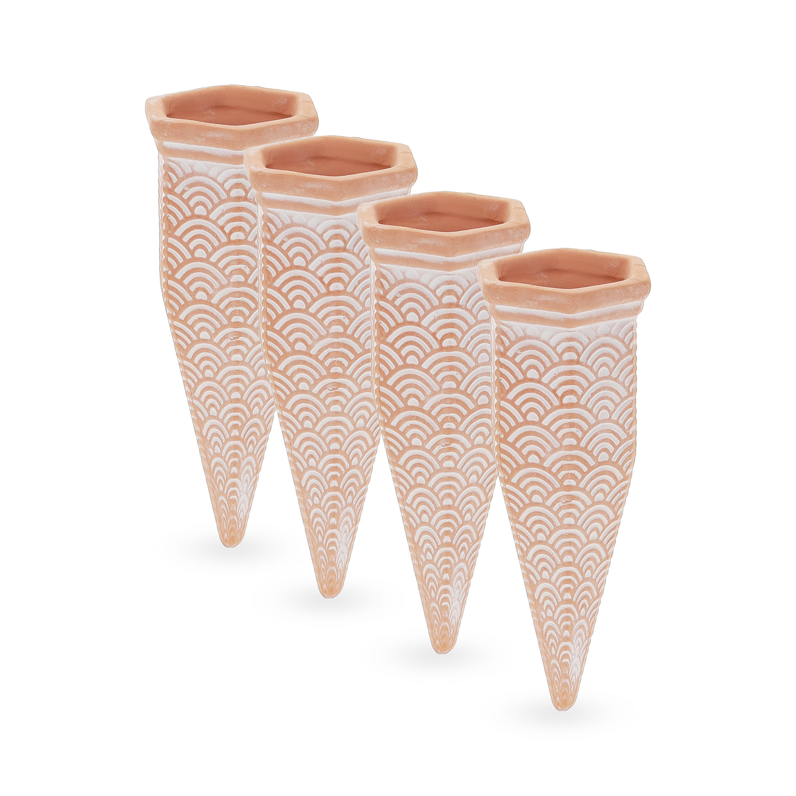 4XTONKEGEL - Multicolor, Keramik (5.5/13.5/5cm) - Relaxdays