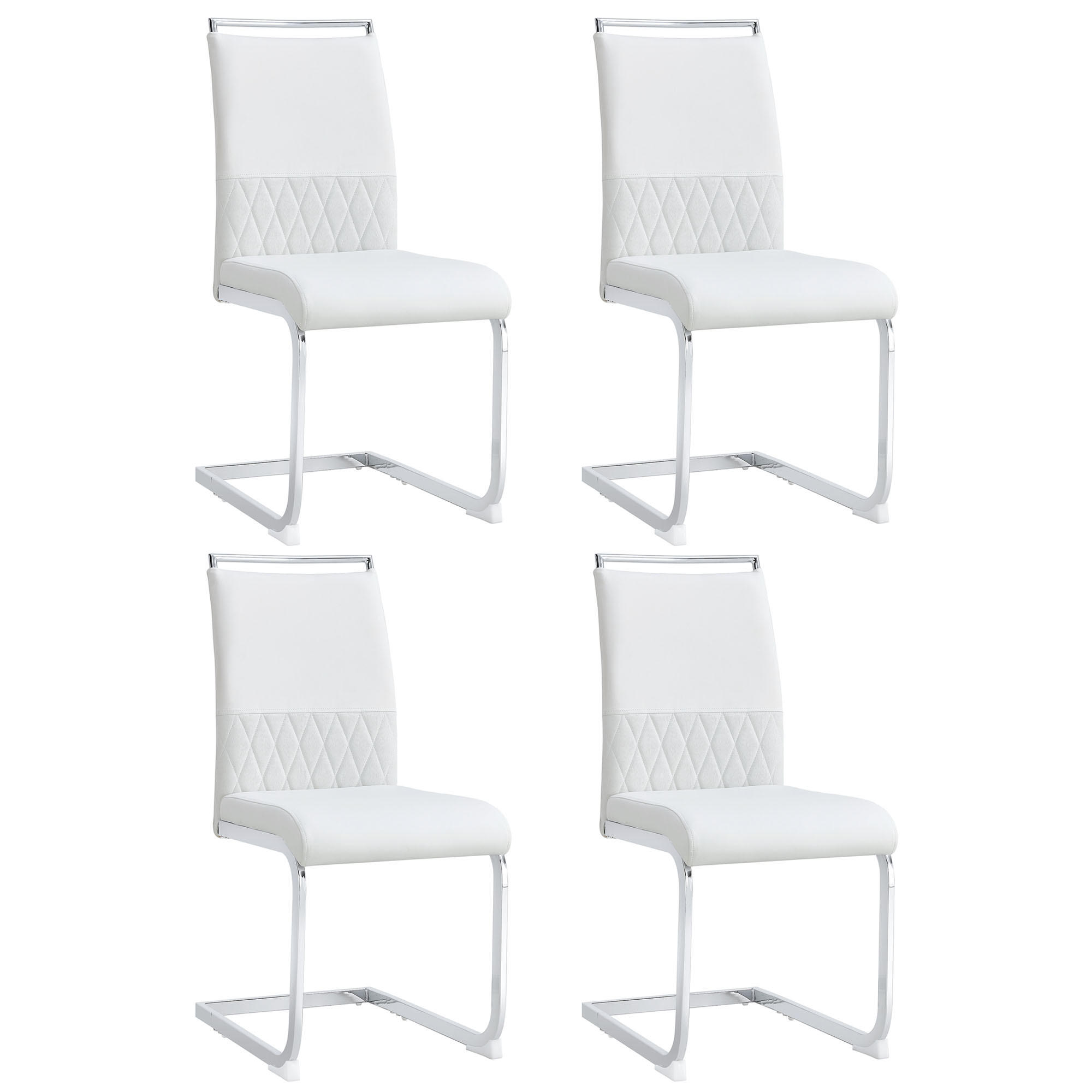 SCHWINGSTUHL DE-35903 4er-Set mit Querstreifen-Rückenlehne Weiß - Weiß, Metall (48/95/42cm) - ComfortXL