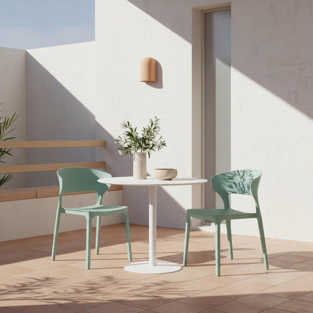 GARTENSTUHL Serin Grün 48 cm x 76 cm 4er-Set - Grün, Kunststoff (48/76/52cm) - Klast Home