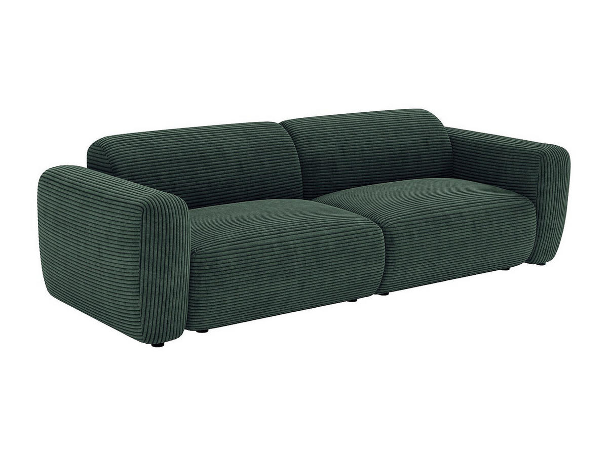 SOFA - 4 Personen - samt - grün Pogni - Grün, Textil (245/73/97cm) - Vente-Unique