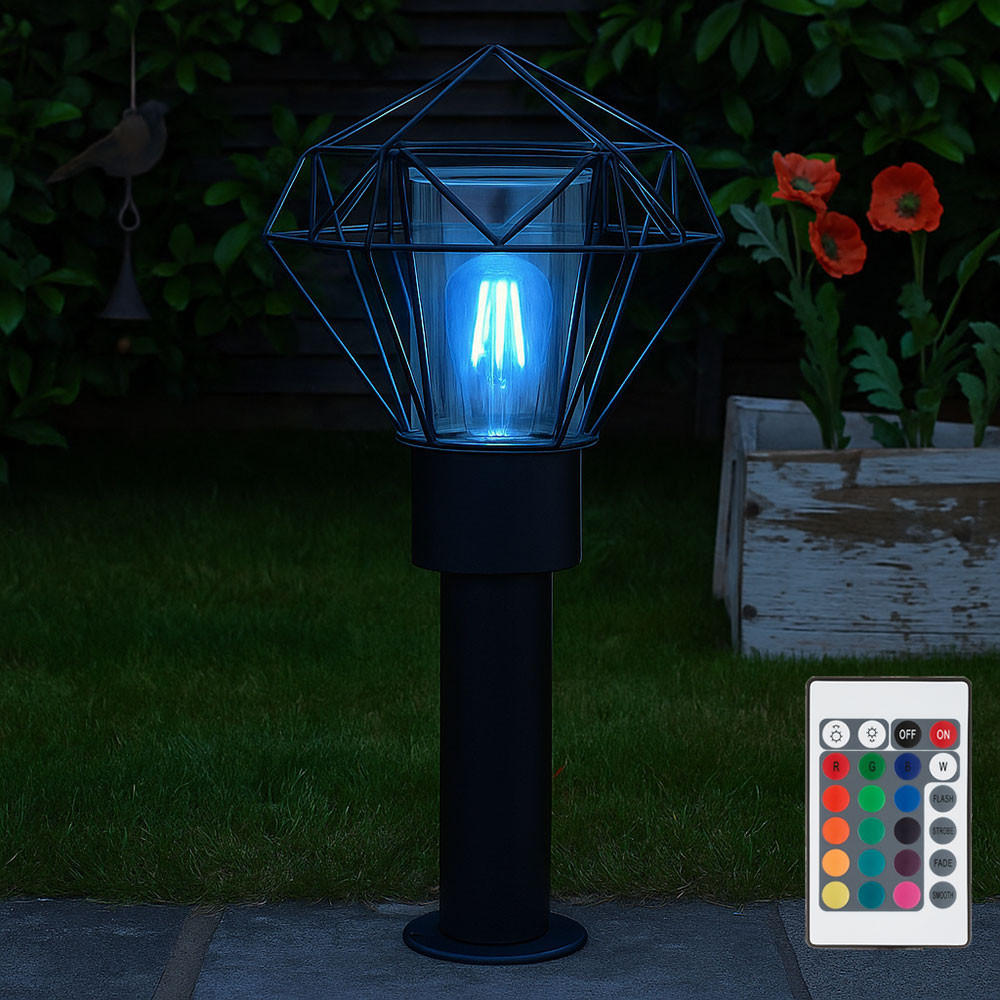 RGB LED WEGLEUCHTE Edelstahl Schwarz - Schwarz, Metall (22.5/25.5/50cm) - Globo Lighting