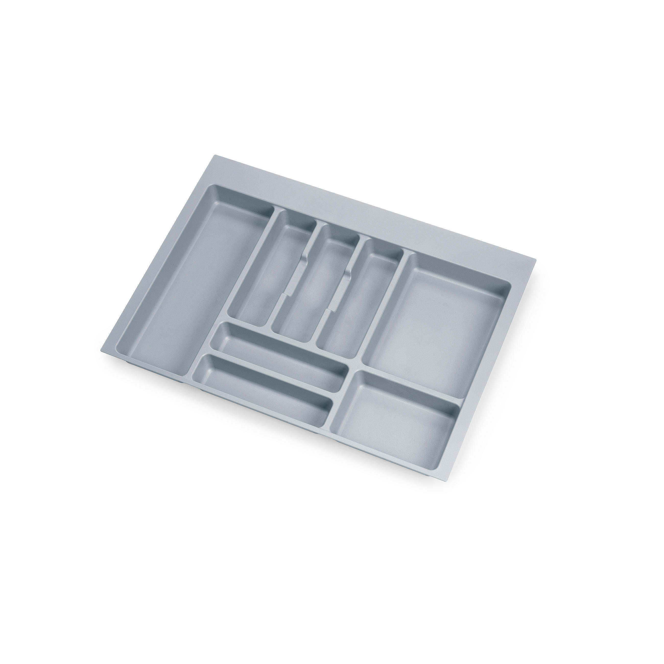 BESTECKEINSATZ Optima für Universalschublade, Modul 700mm, Kunststoff, Grau - Grau, Kunststoff (52/5/65cm) - EMUCA