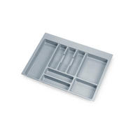 BESTECKEINSATZ Optima für Universalschublade, Modul 700mm, Kunststoff, Grau - Grau, Kunststoff (52/5/65cm) - EMUCA