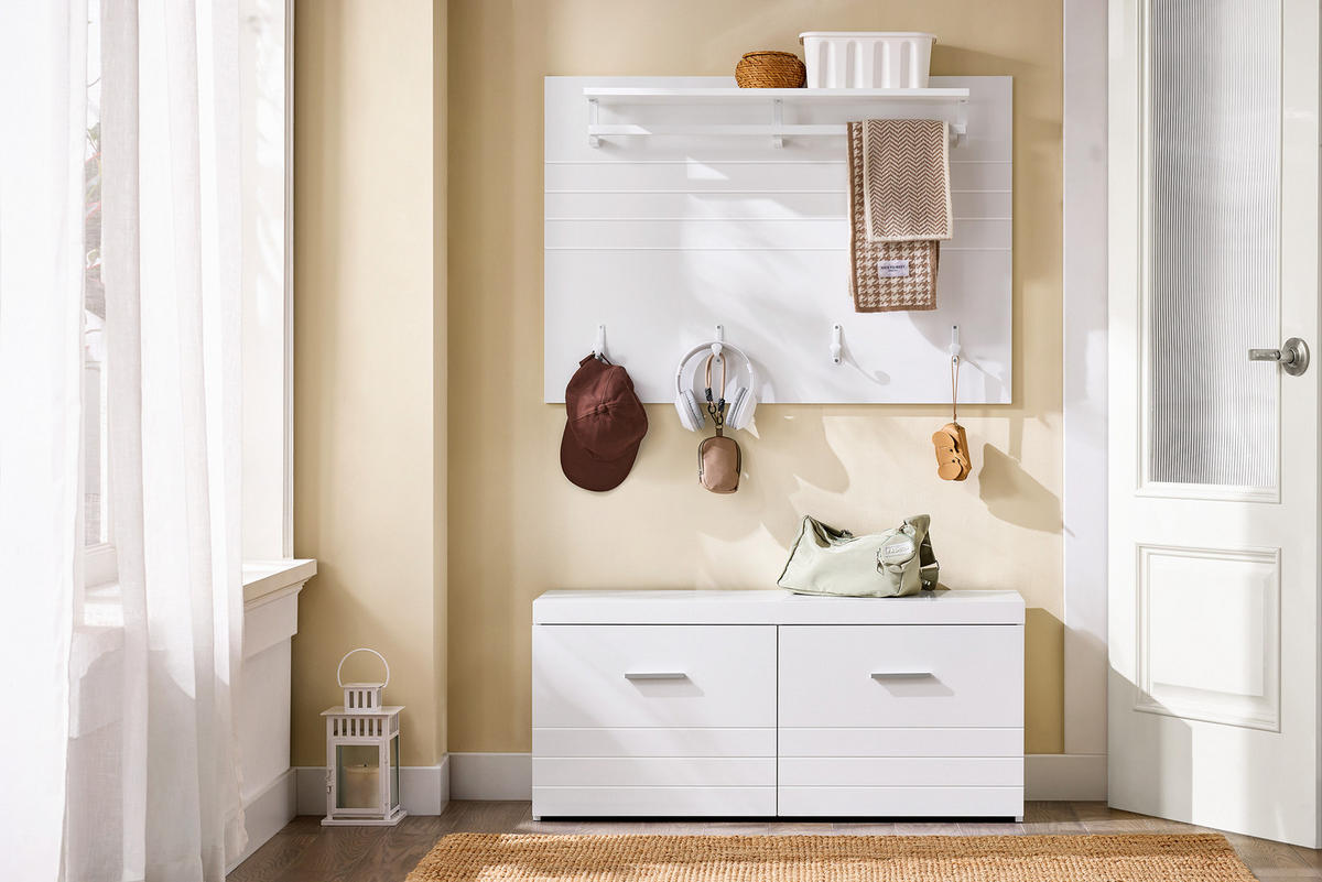 WANDGARDEROBE Weiß - Weiß, Holzwerkstoff/Metall (100/70/20cm) - SoBuy