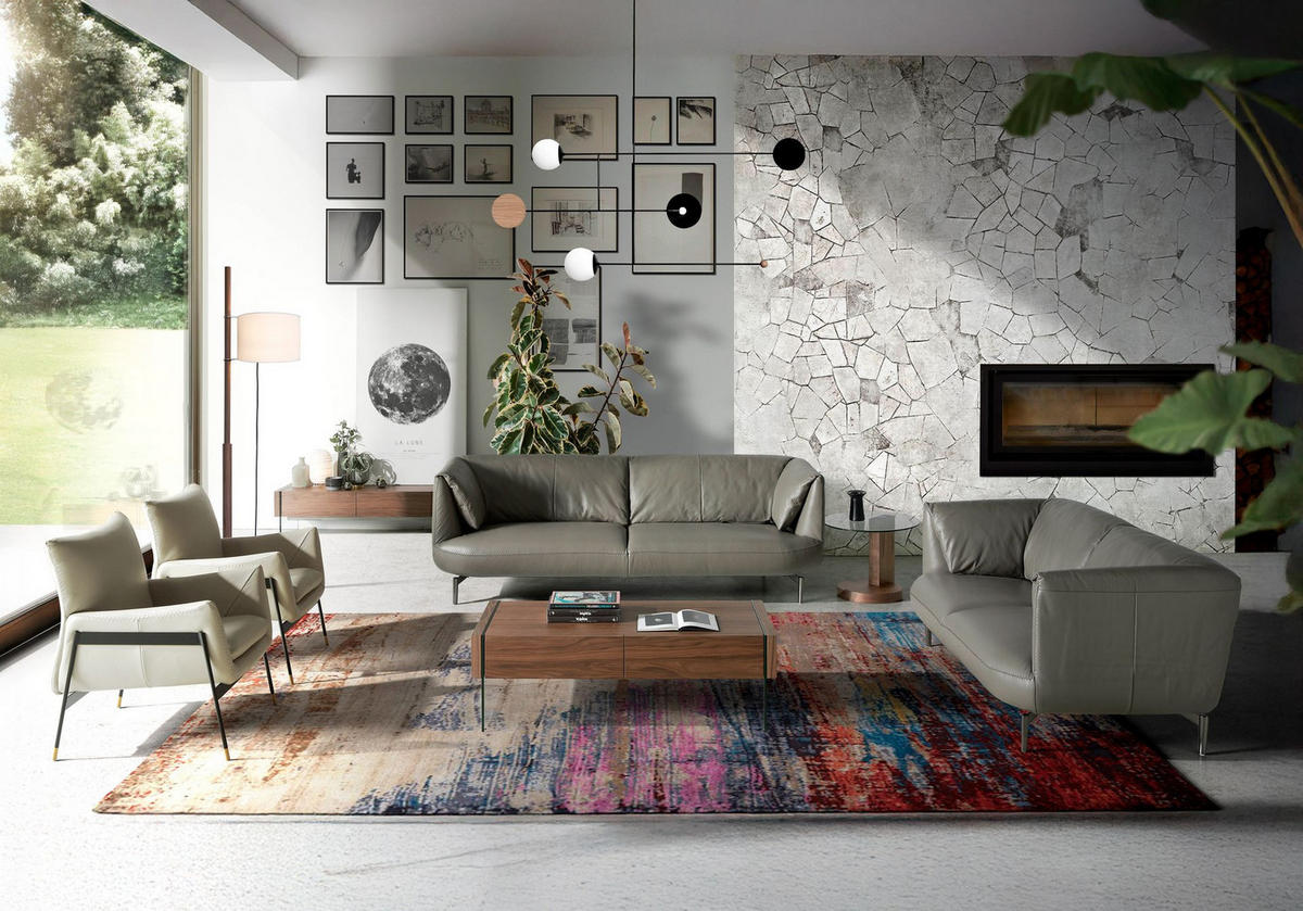 SESSEL Perlgrauer Leder 87/67/75 cm - Greige/Perlmutt, Leder/Metall (87/75/67cm) - ANGEL CERDA