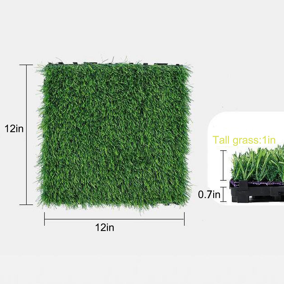 TERRASSENFLIESE 30/30/2 Grün, 12 Zoll, Plastik 36 Stück - Grün, Kunststoff (30/30/2cm) - Oxeza