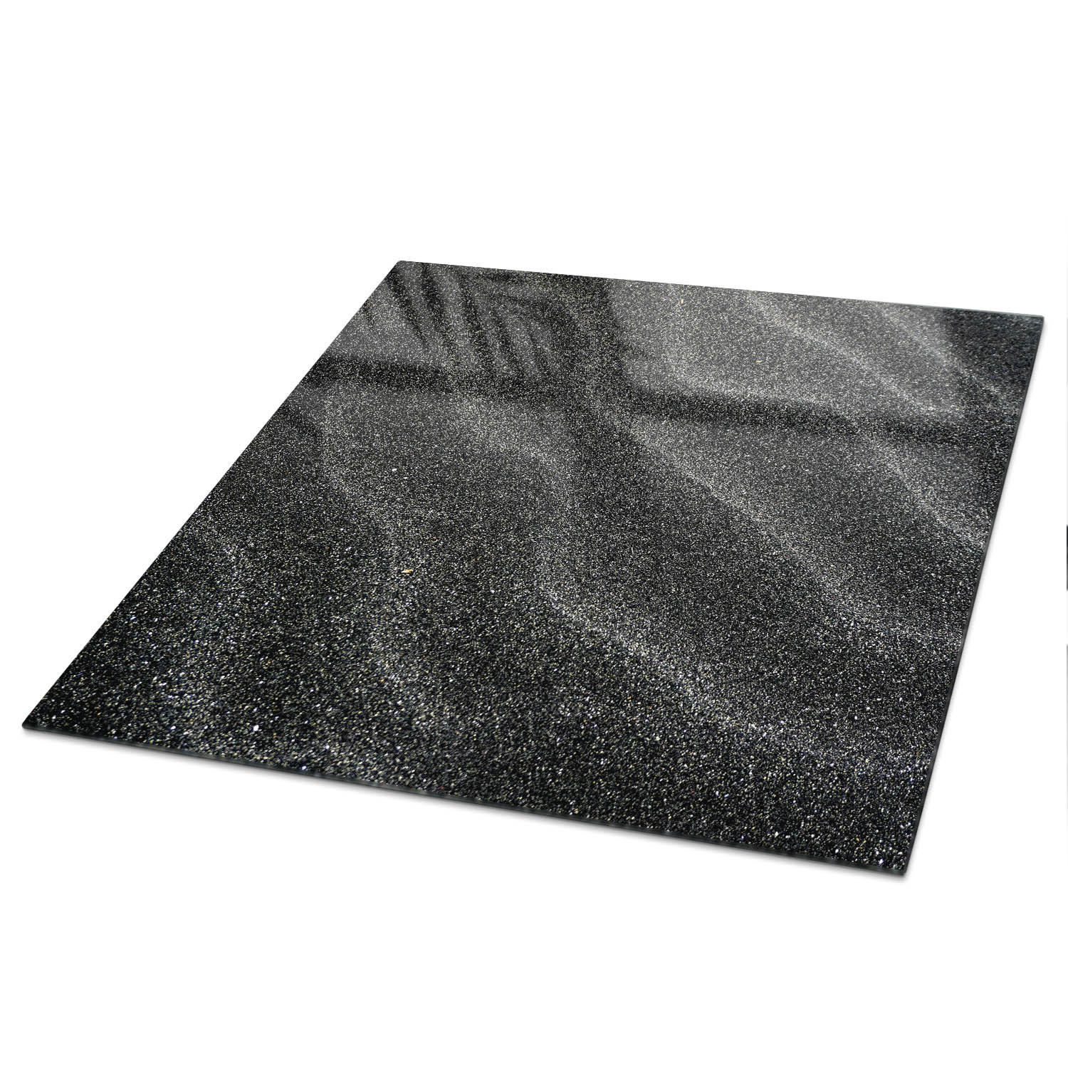 TISCHPLATTE 50x50 cm – Sandstruktur - Schwarz, Glas (50/50/0.4cm) - Wallfluent