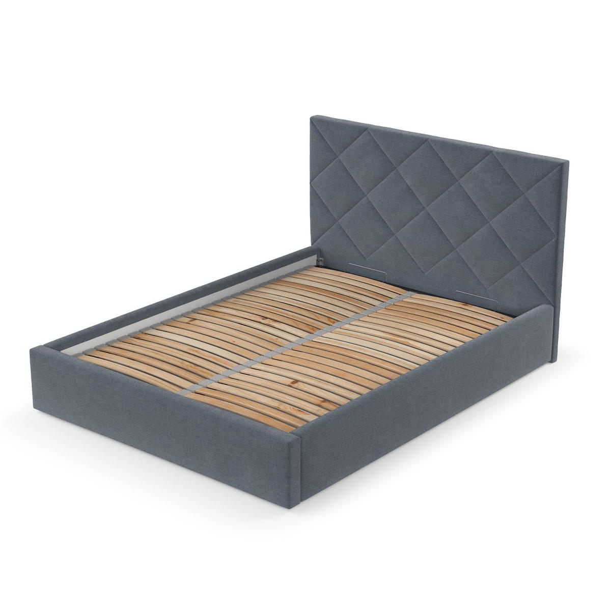 POLSTERBETT Torno 140/200 cm Blau im Asti Stoff - Blau/Schwarz, Holz/Holzwerkstoff (140/200cm) - AltaBeds