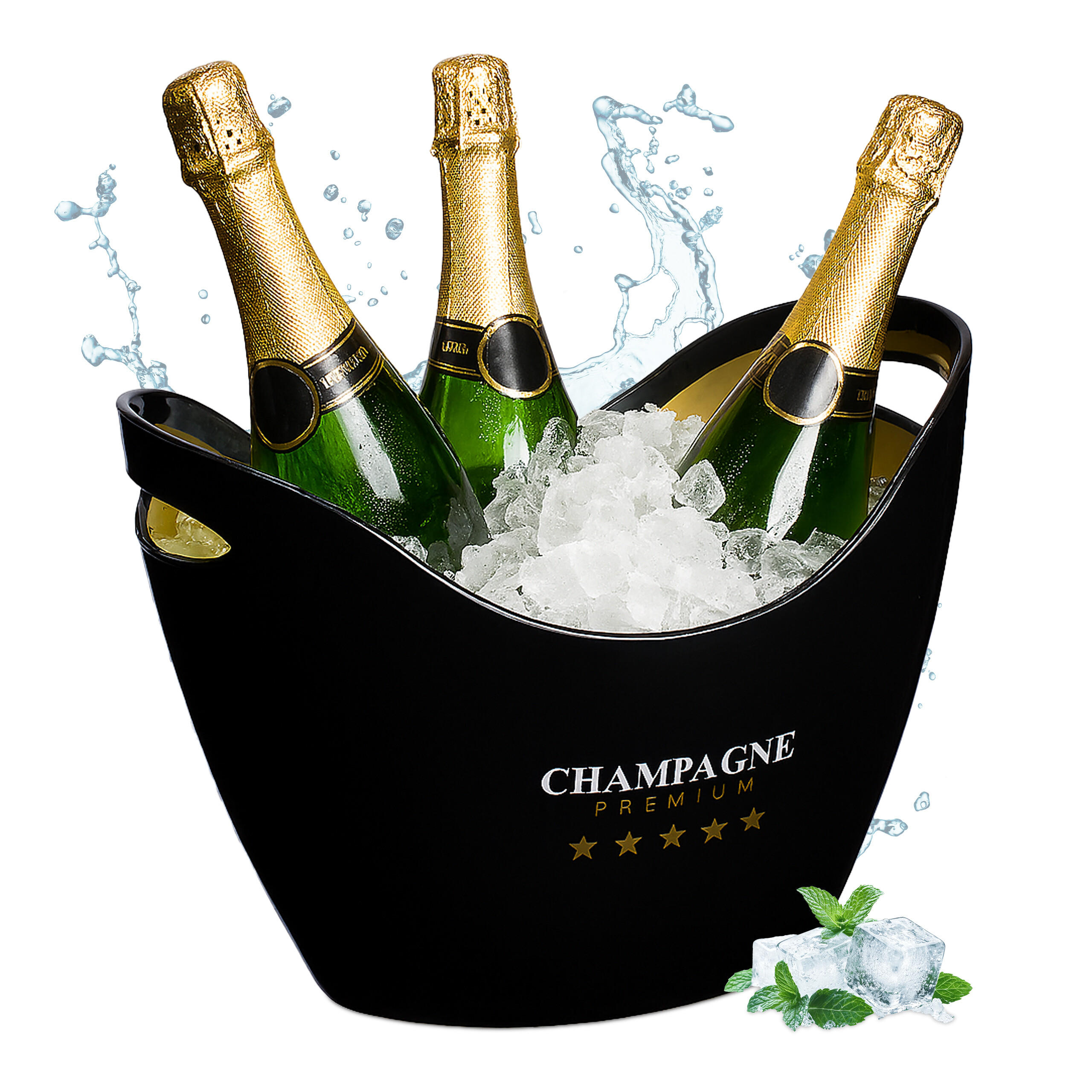 SEKTKÜHLER - Multicolor, Kunststoff (35/25.5cm) - Relaxdays