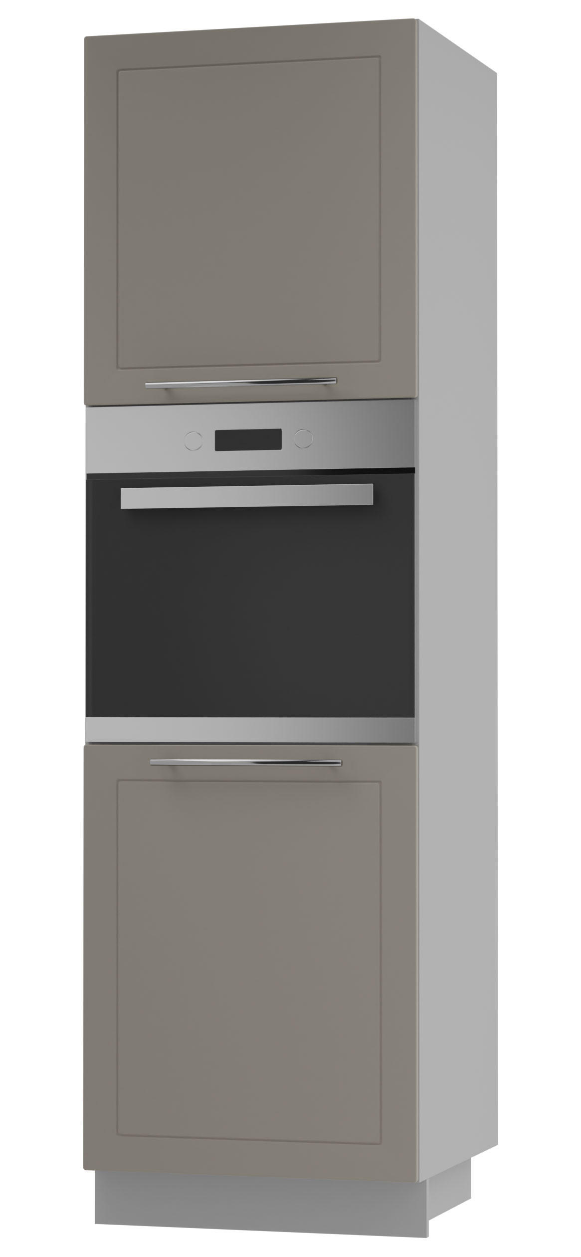 Feldmann-Wohnen Backofenhochschrank Beige, Grau 60x207x59 cm