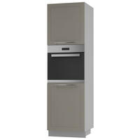 BACKOFENHOCHSCHRANK Kvantum D14/RU/2D Beige Matt / Grau Matt 60 / 59 / 207cm - Beige/Grau, Holz/Holzwerkstoff (60/207/59cm) - Feldmann-Wohnen
