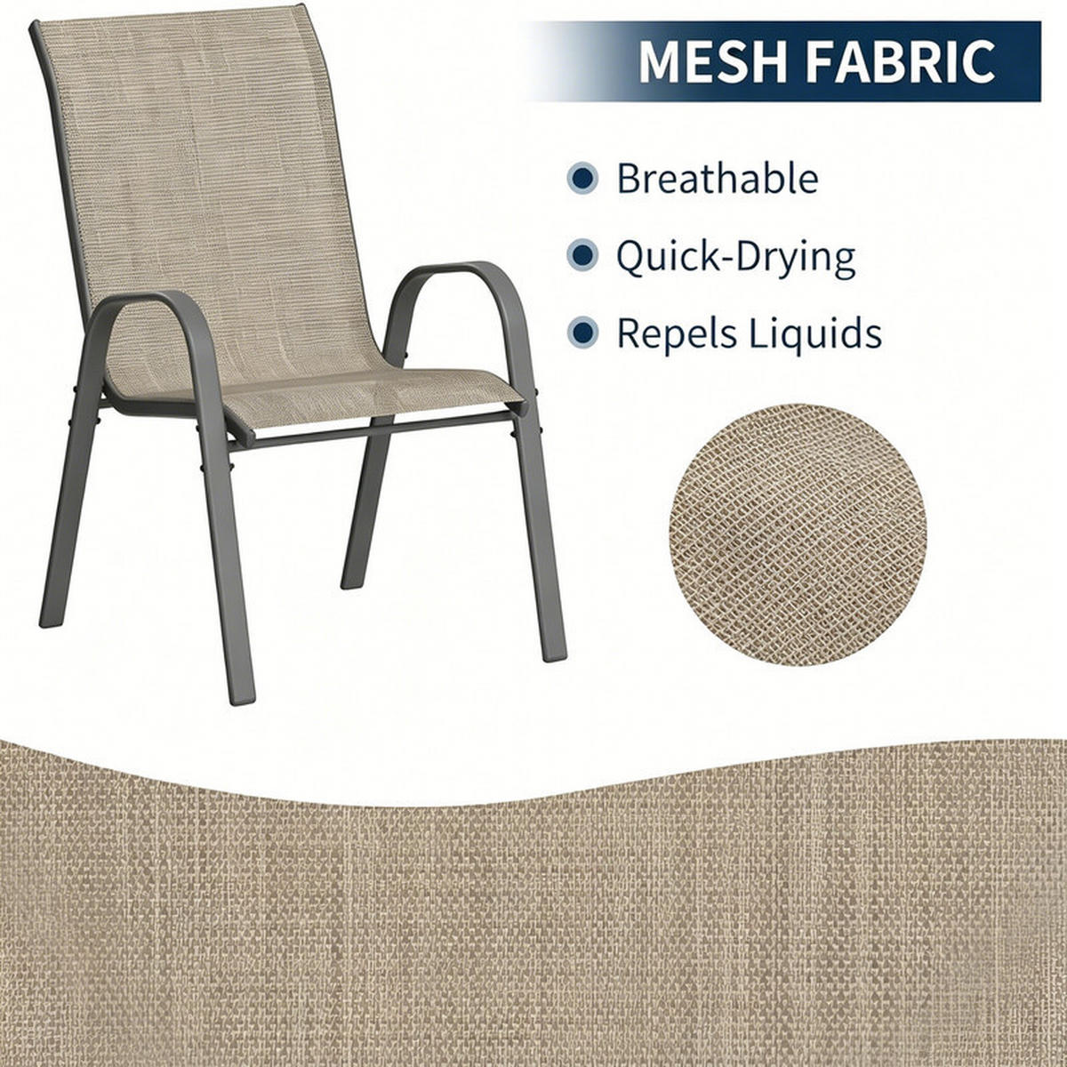 GARTENSTÜHLE 6er-Set – stapelbar, 150 kg, wetterfest,Braun - Braun, Metall (72/96/60cm) - Coonoor