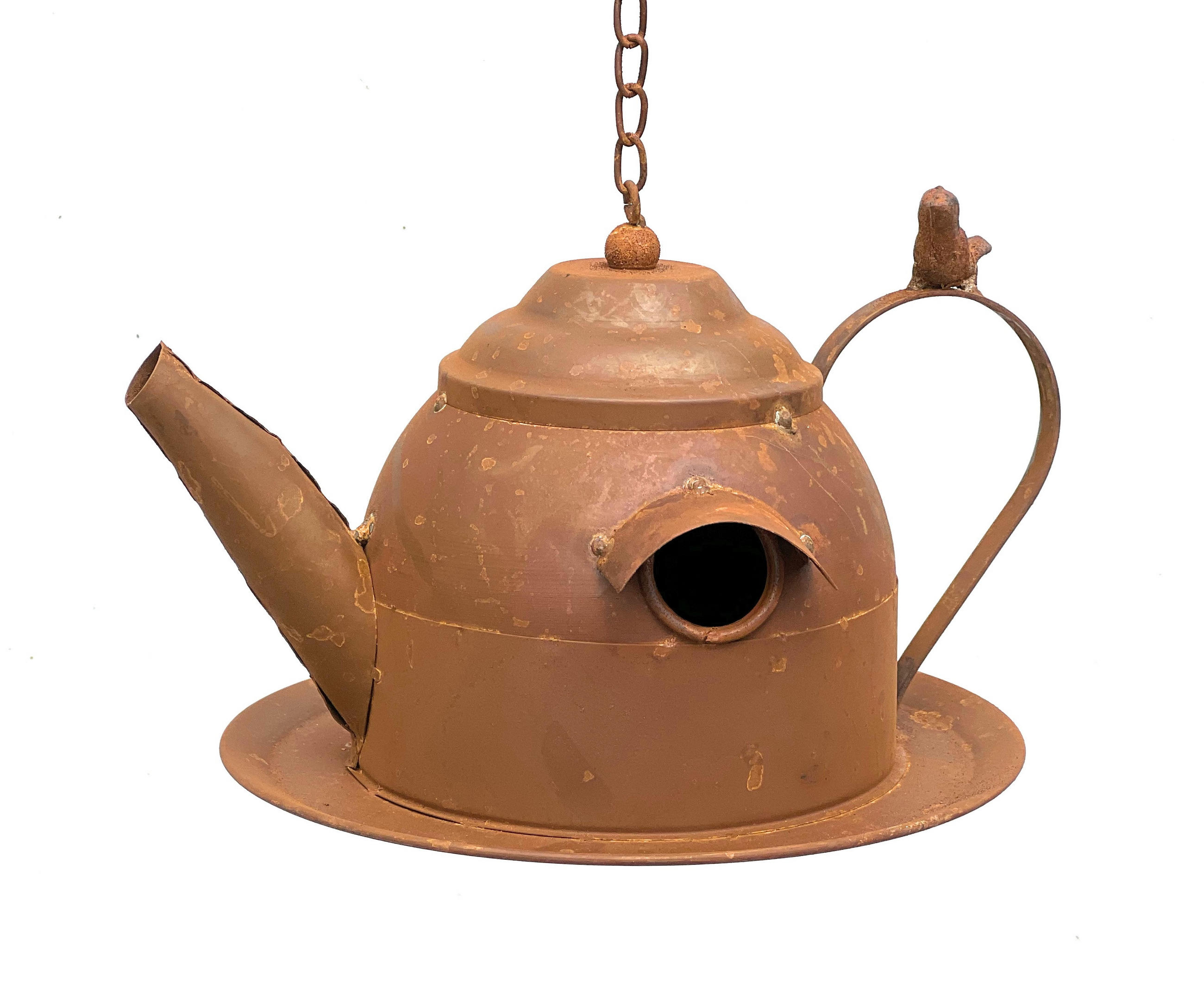 VOGELHAUS zum Aufhängen Deko Rost  - Braun, Metall (26/52/18cm) - DanDiBo