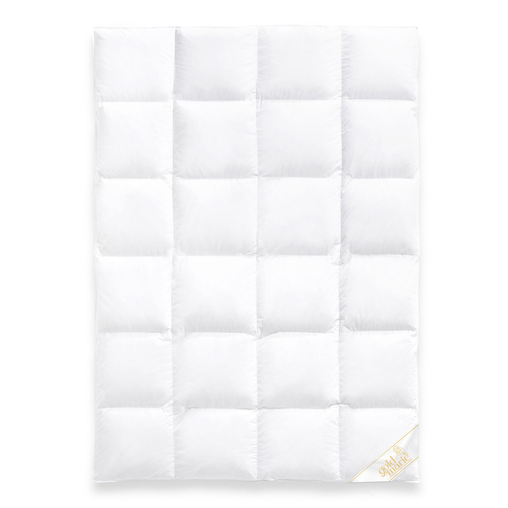WINTERBETTDECKE GOLDIE Gänsedaunen warm - Weiß, Naturmaterialien/Textil (155/220cm) - Goldmarie 