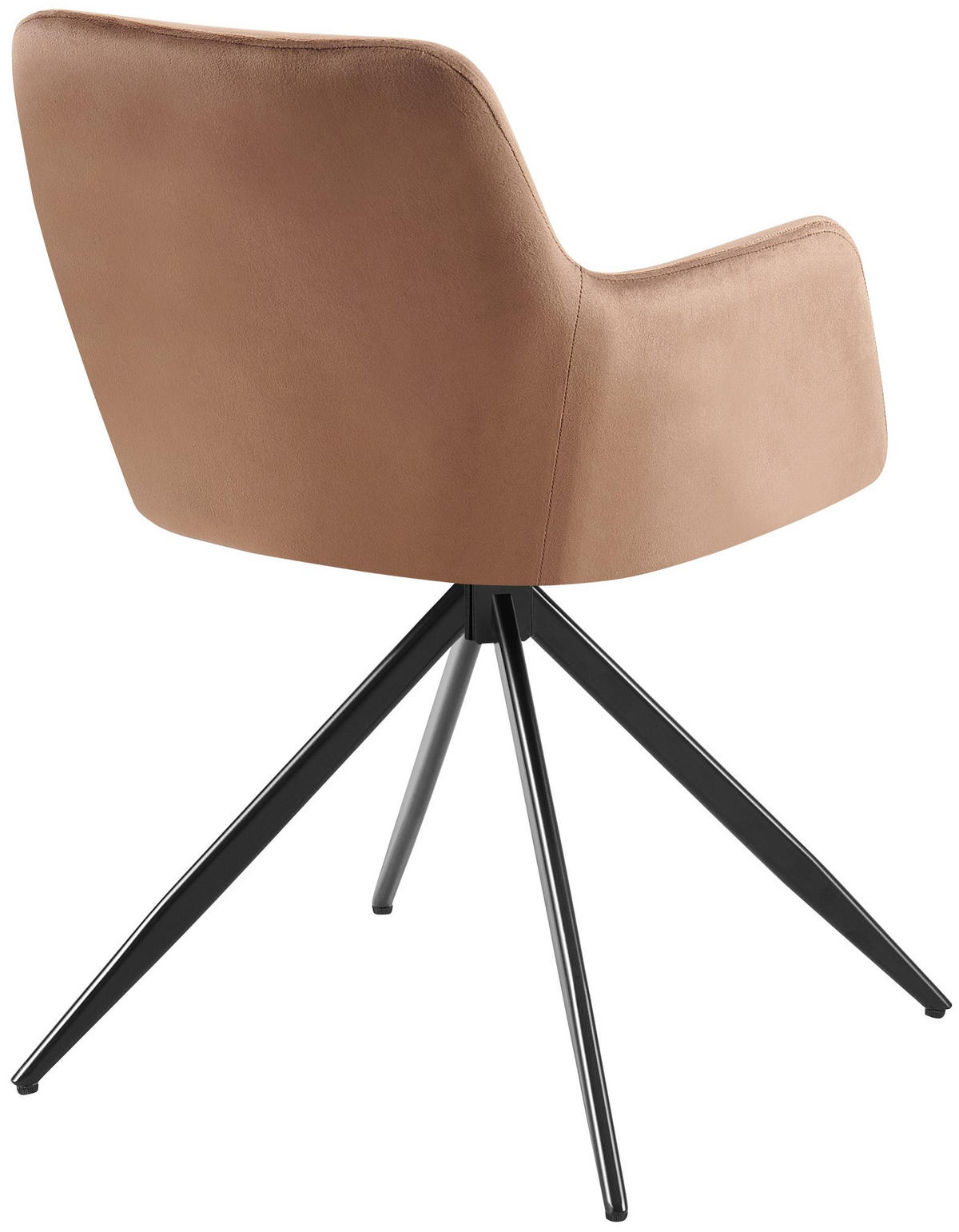 ARMLEHNENSTUHL Samt braun - Schwarz/Braun, Textil/Metall (56/81/62cm) - CLP