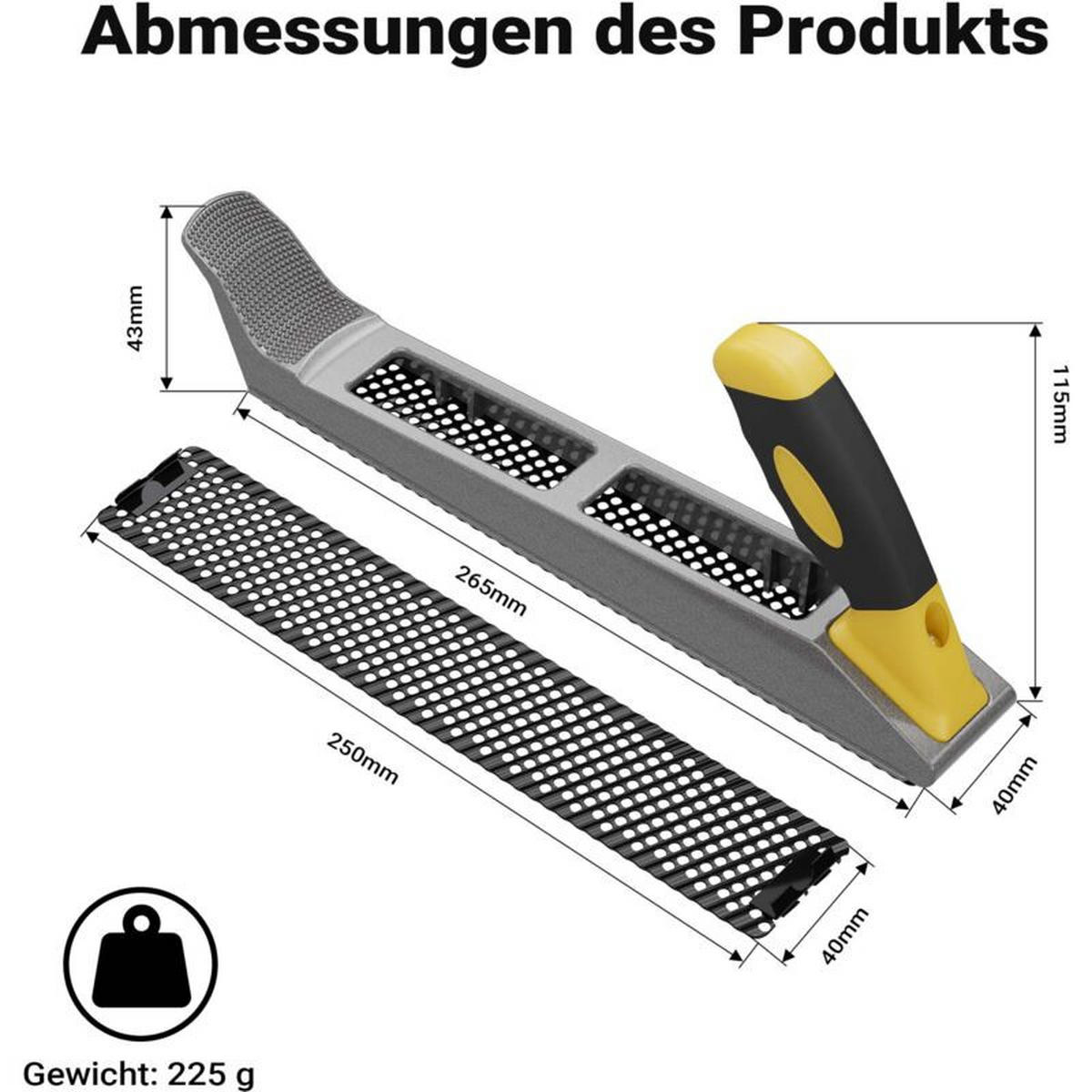 RASPEL – für Trockenbau geeignet – 250 mm - Silberfarben, Metall (30/4/12cm) - DCA