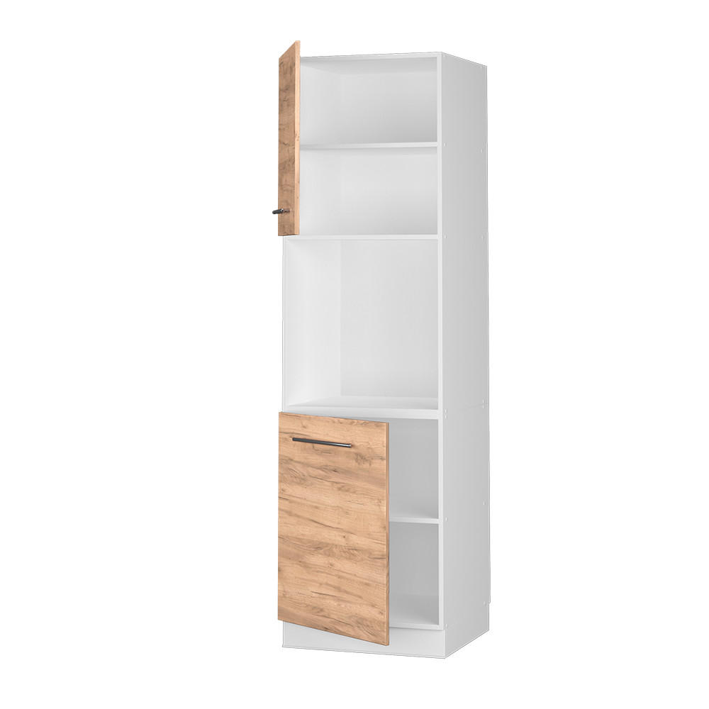HERDUMBAUSCHRANK Fame-Line Goldkraft Eiche 60 cm mit offenem Regal - Honigeiche/Eiche Wotan, Holzwerkstoff (60/206.8/58cm) - Vicco