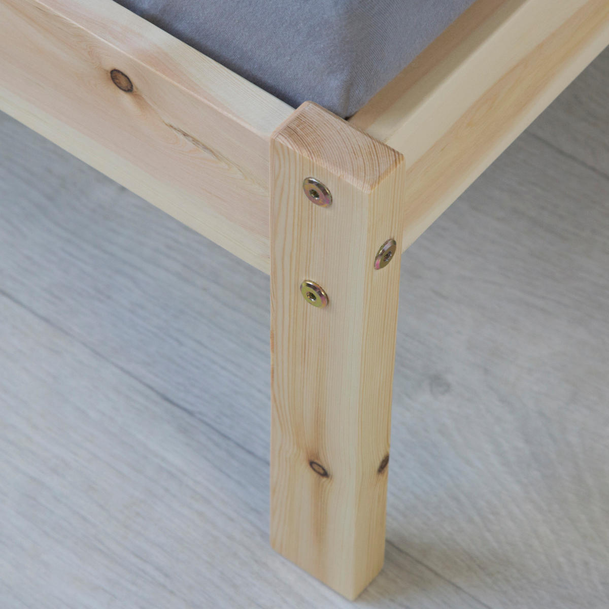 HOLZBETT Natur 140/200 cm Doppelbett mit Lattenrost - Braun, Holz (140/200cm) - Homestyle4u