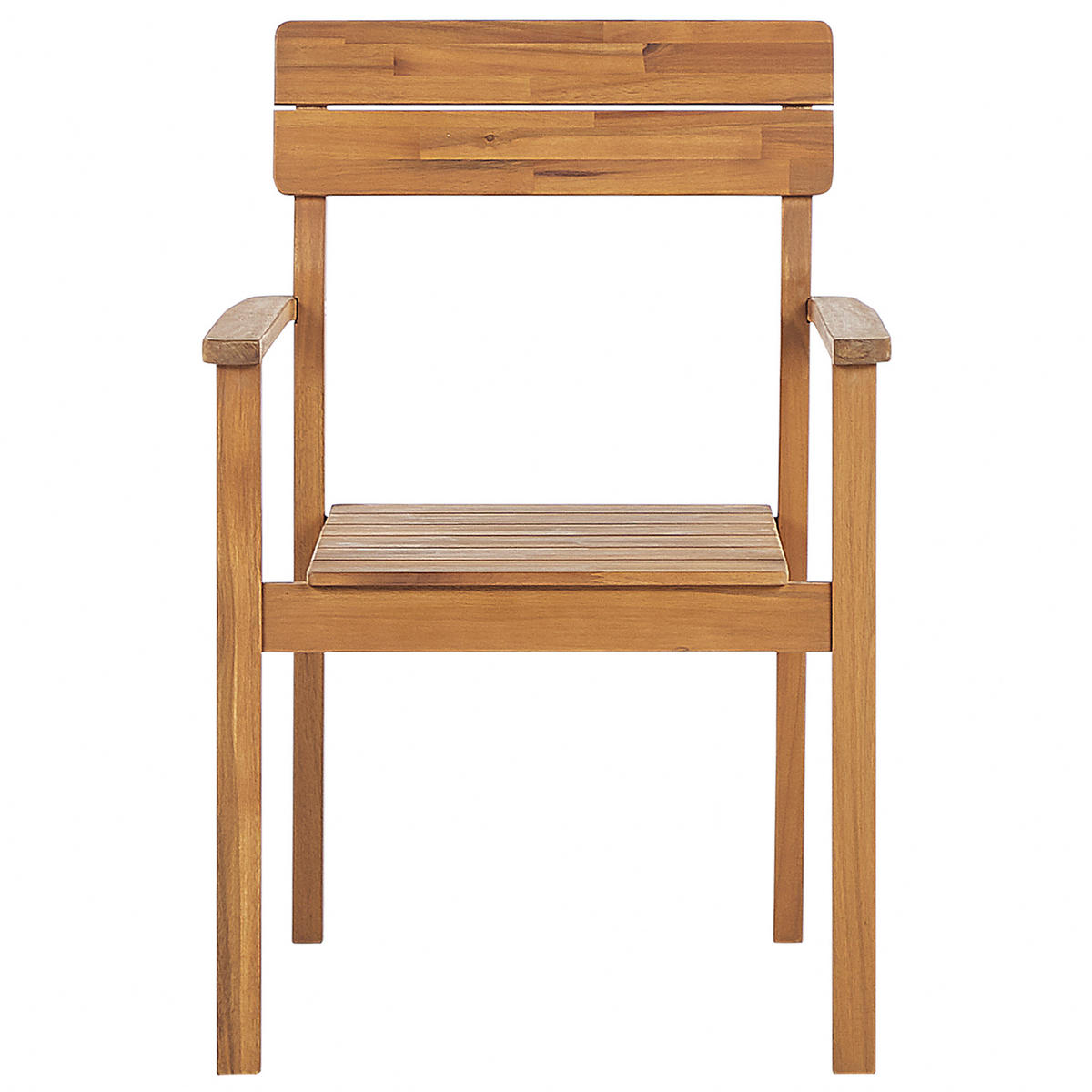 GARTENSTUHL 2er-Set Akazienholz hellbraun Fornelli - Hellbraun, Holz (60/88/56cm) - Beliani