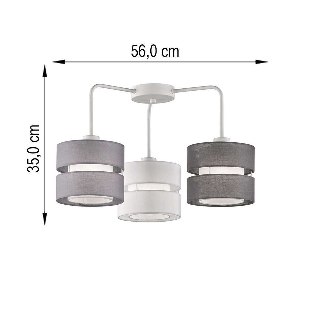 LED DECKENLEUCHTE Metall Textil Weiß - Weiß, Metall (56/56/35cm) - Wofi