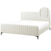 POLSTERBETT mit Lattenrost 180x200 cm Weiß Lunan - Creme, Textil (180/200cm) - Beliani