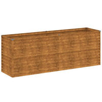 HOCHBEET aus Cortenstahl AKSEL 196x50x69 cm - Braun, Metall (196/69/50cm) - DELUKE