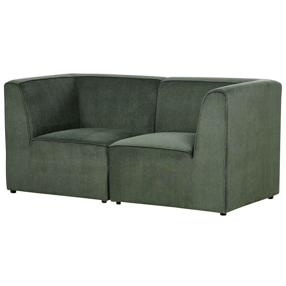 2-SITZER-SOFA Cord dunkelgrün Lemvig - Grün, Textil (166/78/83cm) - Beliani