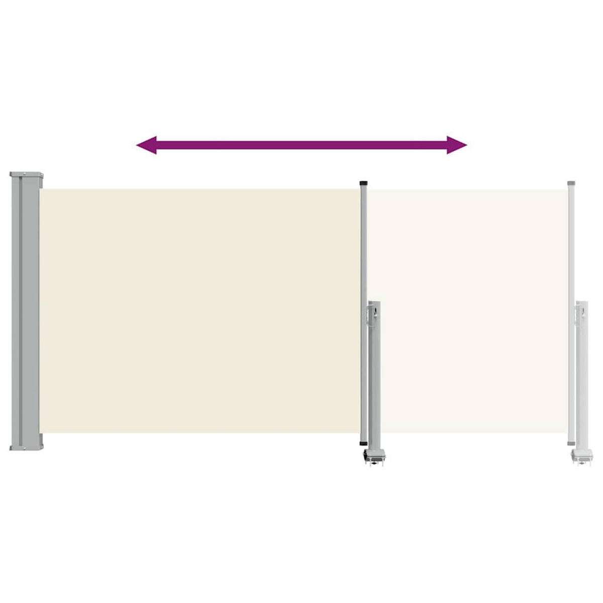 AUSZIEHBARE Seitenmarkise 120/300 Cm Creme - Creme, Textil (300/120/300cm) - vidaXL