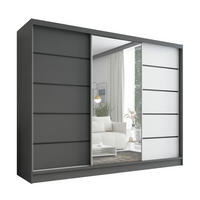 SCHWEBETÜRENSCHRANK 200 cm AURELIA 2 Farbe: Graphit, Graphit, Weiß - Graphitfarben/Weiß, Holzwerkstoff (200/215/60cm) - A&J MöbelLand