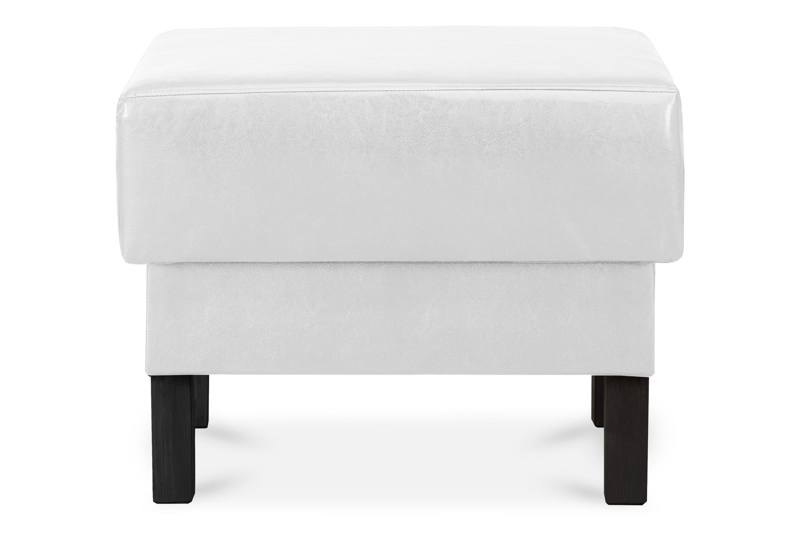 SITZHOCKER ESPECTO auf hohen Holzbeinen, weiß - Schwarz/Weiß, Textil (58/47/56cm) - KONSIMO®