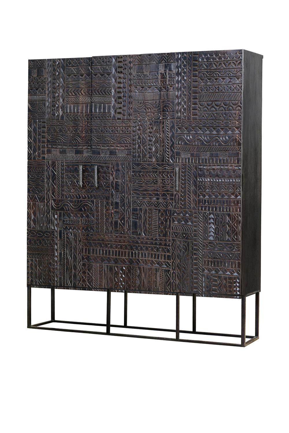 HIGHBOARD Mangoholz und dunklem Walnussmetall - Dunkelbraun, Holz (40/135/120cm) - Giner y Colomer