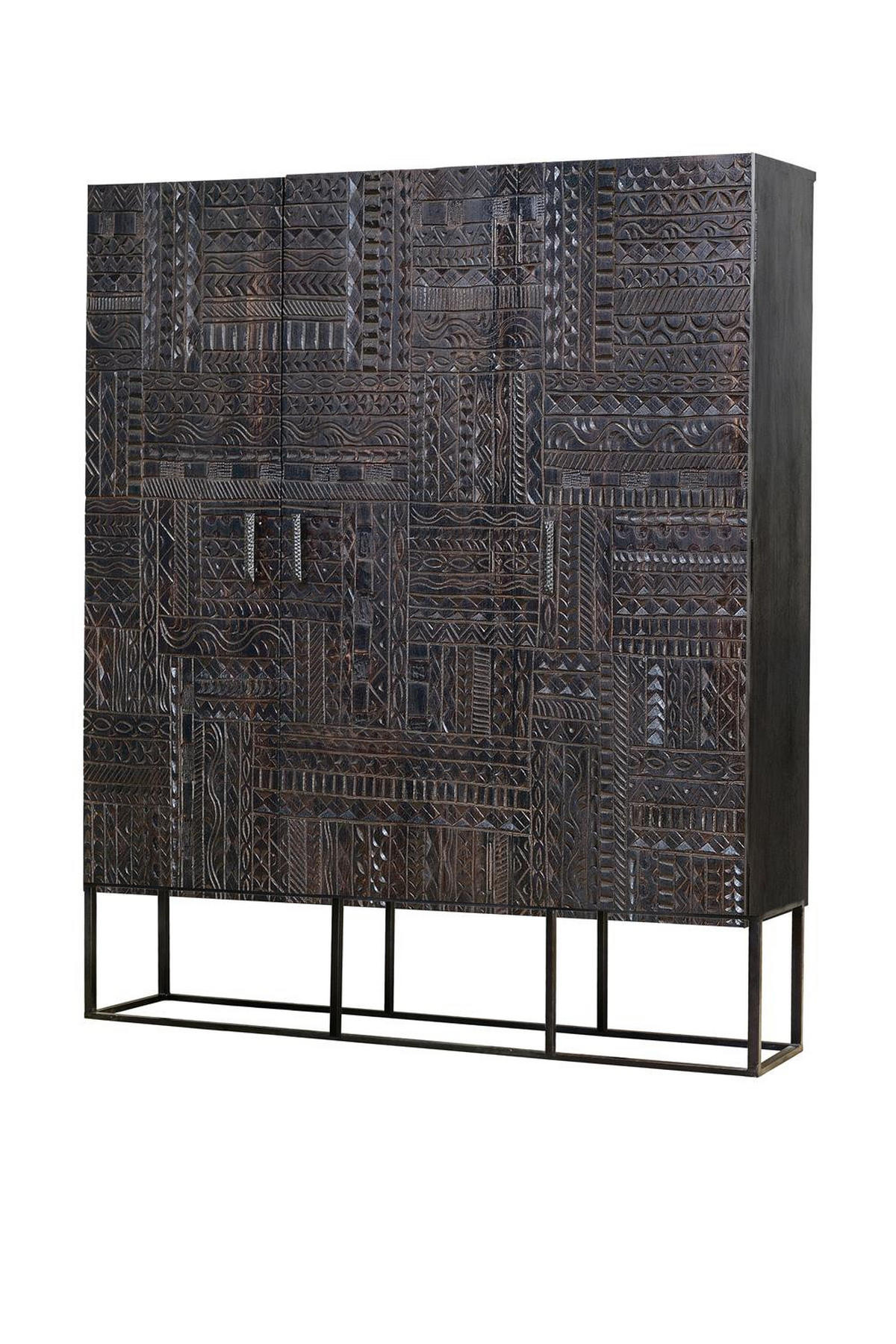 HIGHBOARD Mangoholz und dunklem Walnussmetall - Dunkelbraun, Holz (40/135/120cm) - Giner y Colomer