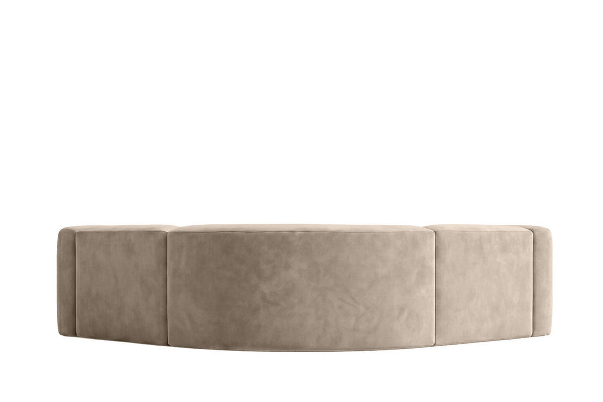 ECKSOFA Modulares, Corner Mini, Velvet-Stoff Bluvel, Latte, GRETA - Hellbraun, Holz (190/190cm) - Kaiser Möbel