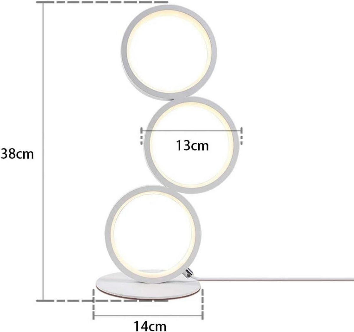 LED-TISCHLEUCHTE Chemnitz 14/14/38 cm - Weiß, Metall (14/14/38cm) - Nettlife