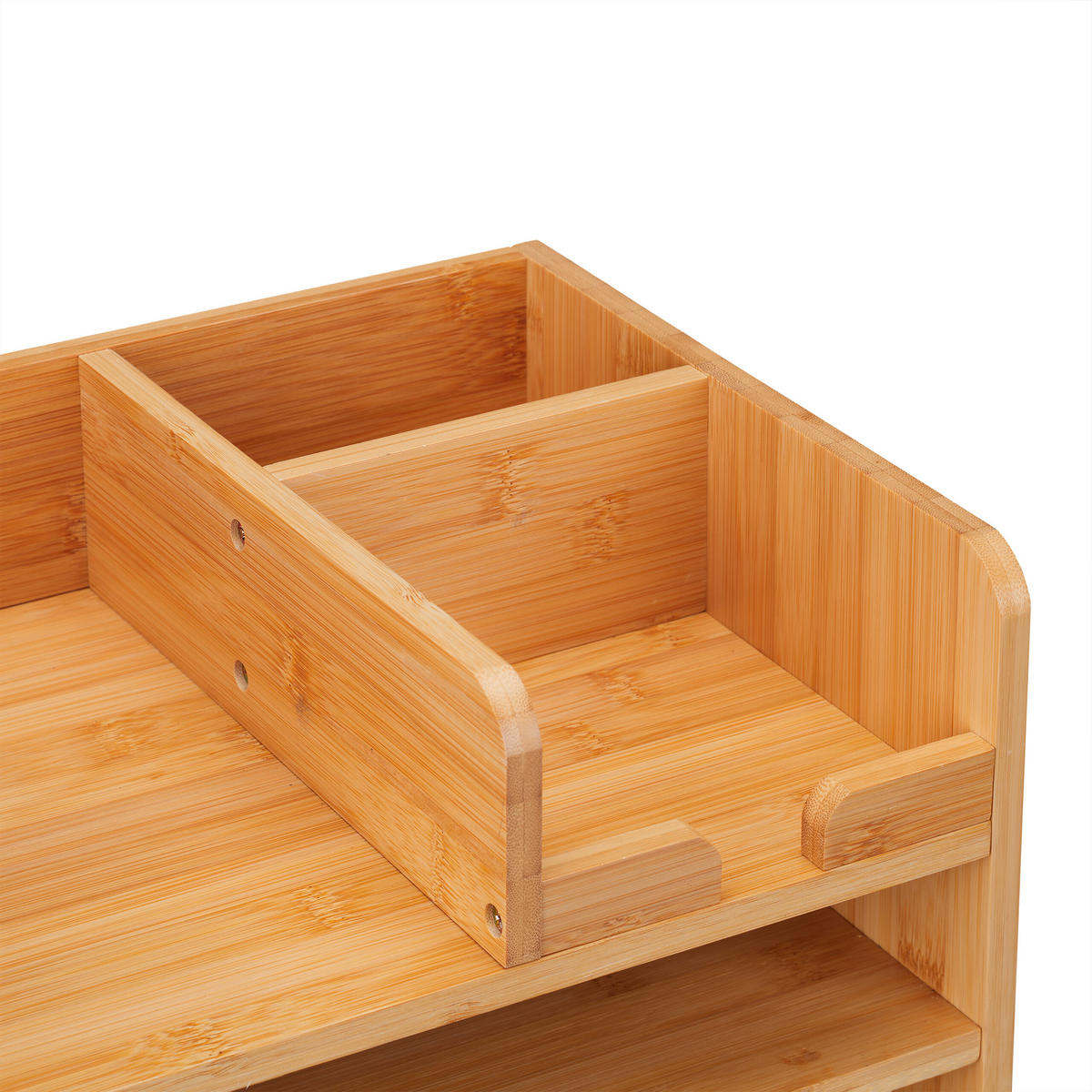 SCHREIBTISCH-ORGANIZER - Hellbraun, Holz/Holzwerkstoff (24/33/26.5cm) - Relaxdays